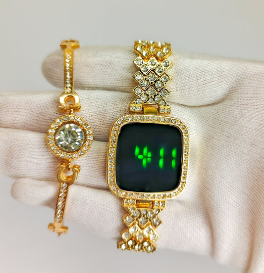 Luxury Led Watch & Bracelet Set