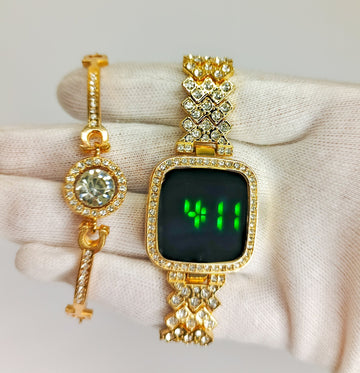 Luxury Led Watch & Bracelet Set