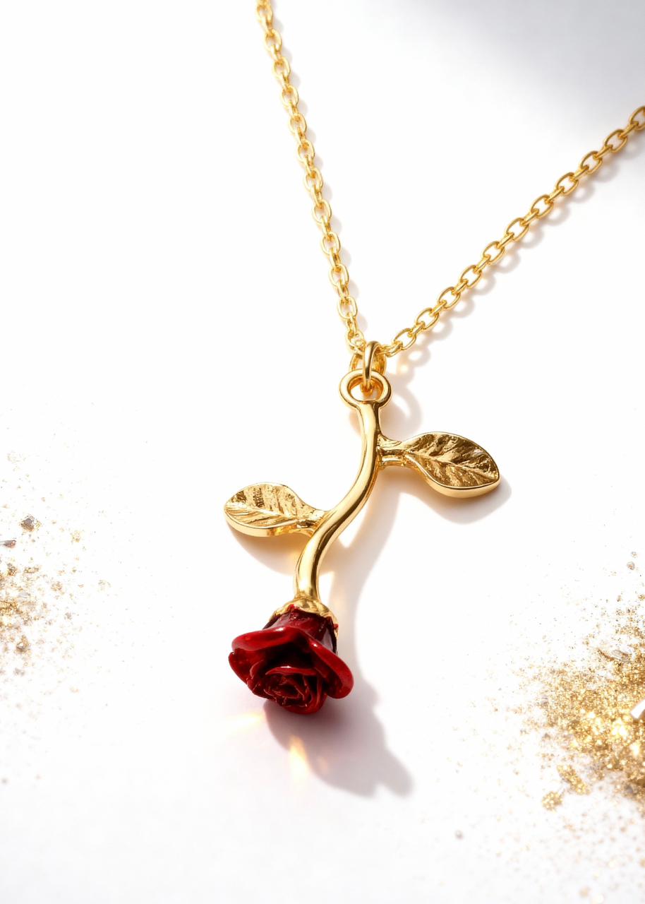 Falling rose pendent "Adjustable chain"