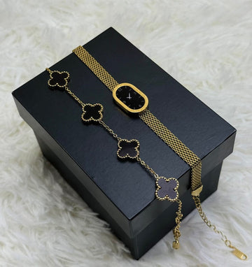 Classy Watch Bracelet Stack💯 Waterproof Tarnish Free Hypoallergenic 18k Gold Plated